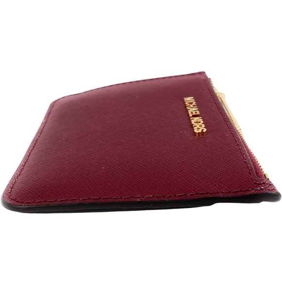 Michael Kors Jet Set Travel Burgundy Card Holder - Picture 4 of 7